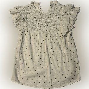 Gently worn Saylor sleeveless smocked blouse